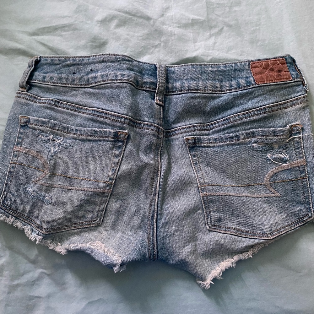 American eagle super low jean shorts